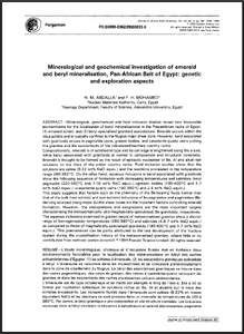 Mineralogical and geochemical investigation of emerald and beryl mineralisation, Pan-African belt of Egypt: genetic and exploration aspects